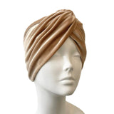 Champagne Velvet Vintage Style Turban