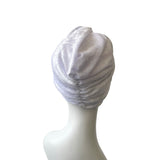 White Crushed Velvet Velour Twisted Turban Hat