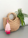 Pink Three Tassel Purse Bag Keychain