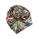 Tropical Leaf Print Vintage Style Turban Head Wrap