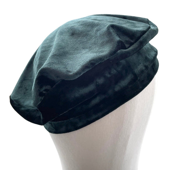 Luxury Velvet French Beret Hat Teal Autumn Beret Hat for Women