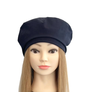 Dark Blue Cotton Fashion Beret