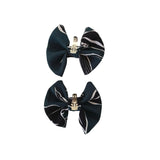 Dark Green Shoe Bow Clips 