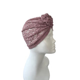 Dark Pink Lace Head Wrap