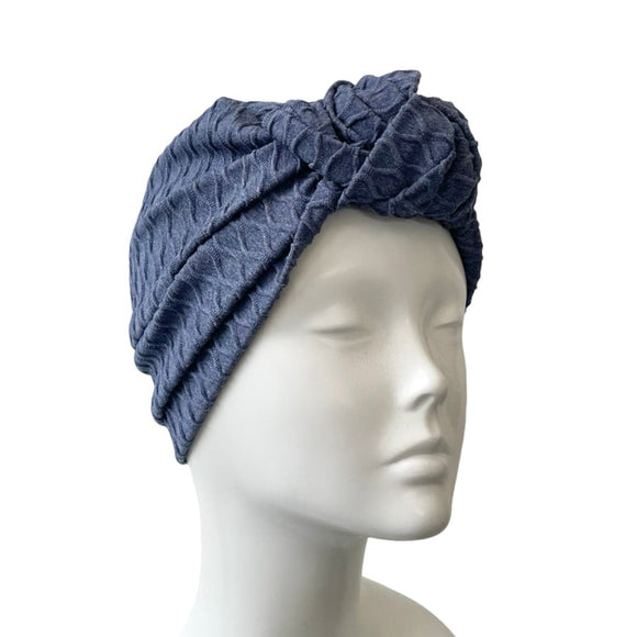 Everyday Soft Comfy Denim Blue Head Wrap