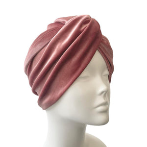 Dusky Pink Velvet Vintage Style Twisted Hair Turban