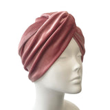 Dusky Pink Velvet Vintage Style Twisted Hair Turban