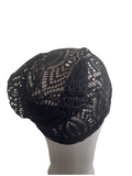 Black Lace Slouchy Fashion Beanie Cap