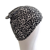 Black and White Cheetah Print Beanie Hat 
