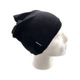 Black Elastic Jersey Beanie Cap for Men and Women