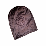 Black Slouchy Velvet Beanie Hat with Cotton Lining