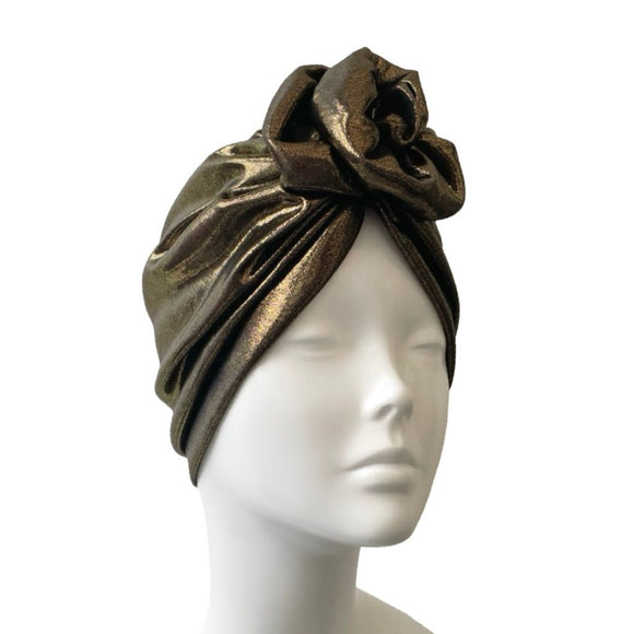 Festive Gold Jersey Hair Loss Headwear 