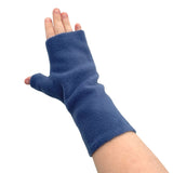 Fingerless denim blue fleece arm warmer gloves ireland