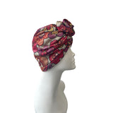 Retro Flower Pre Tied Jersey Rosette Turban