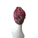 Retro Flower Pre Tied Jersey Rosette Turban