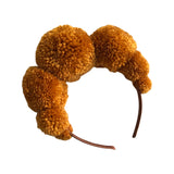 Mustard Gold Pom Pom Festival Headband for Women
