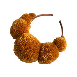 Mustard Gold Pom Pom Festival Headband for Women