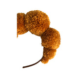 Mustard Gold Pom Pom Festival Headband for Women