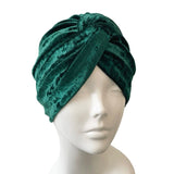 Green Crushed Velvet Turban Twist