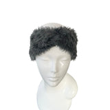 Grey Faux Fur Winter Headband for Women