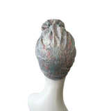 Grey Floral Rosette Turban