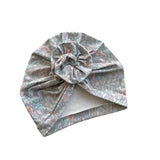Grey Floral Rosette Turban
