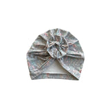 Grey Floral Rosette Turban