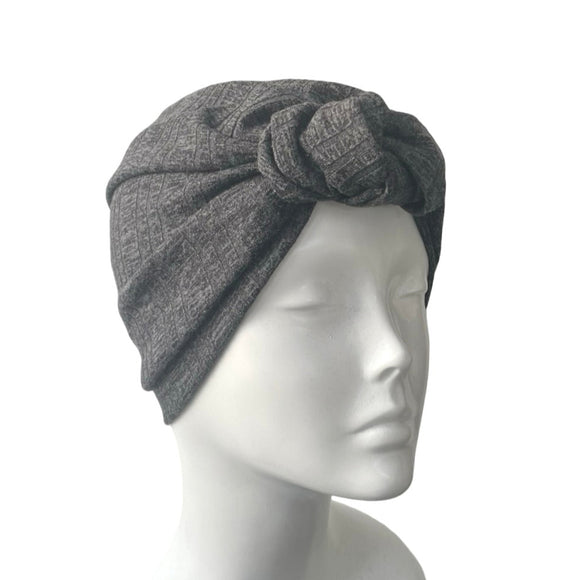 Grey Knit Jersey Turban