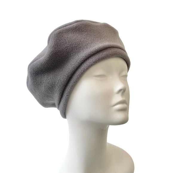 Grey Soft Fleece Floppy Women's Beret for Her