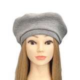 Grey Stretchy Rib Knit Beret for Women ireland