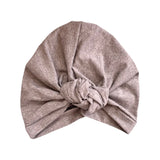 Grey Knotted Women's Cotton Vintage Turban Hat