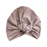 Grey Knotted Women's Cotton Vintage Turban Hat