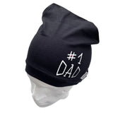 Hand Painted Number One Dad Black Slouch Jersey Hat