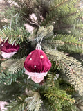 Handmade Velvet Toadstool Christmas Tree Ornaments Set of 6 ireland