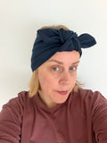 Navy Bow Knot Hair Wrap