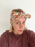 Leaf Print Cotton Bow Headband