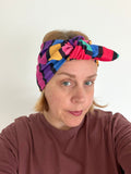 Rainbow Striped Bow Headband