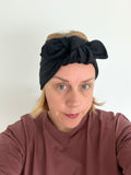 Black Cotton Bow Headband