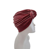 Dusky Pink Velvet Bow Turban Hat