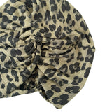 Leopard print headscarf on a white background