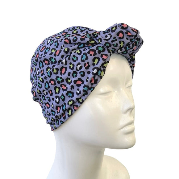 Lavender Cheetah Print Swim Turban