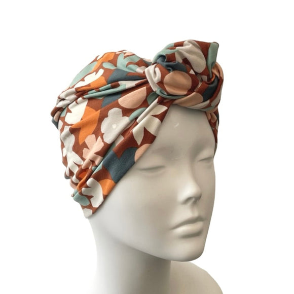 Leaf Print Turban Head Wrap 