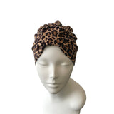 Leopard Bow Cotton Turban