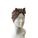 Leopard Bow Cotton Turban