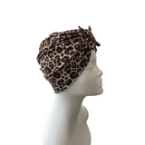 Leopard Bow Cotton Turban