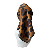 Leopard Print Silk Feeling Square Satin Scarf 70cm