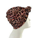 Leopard print headscarf on a mannequin head against a white background ireland
