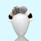 Monochrome Pompom Festival Headband Crown