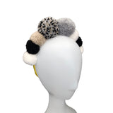 Monochrome Pompom Festival Headband Crown