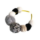 Monochrome Pompom Festival Headband Crown